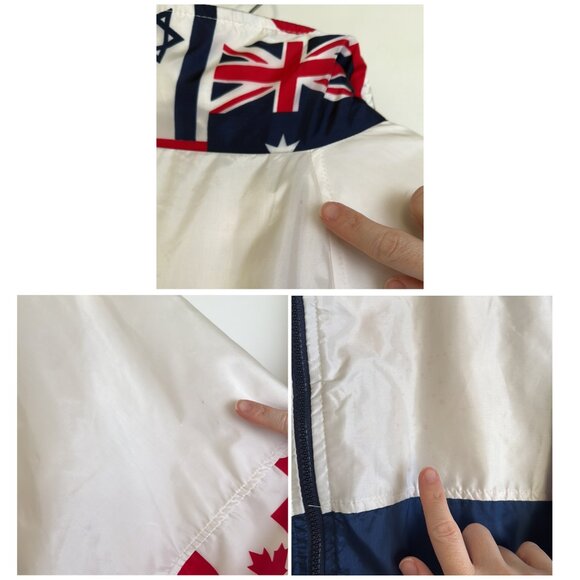 Vintage Jacket Men Small Full Zip Windbreaker 90s AOP Flag Wear - Picture 15 of 15